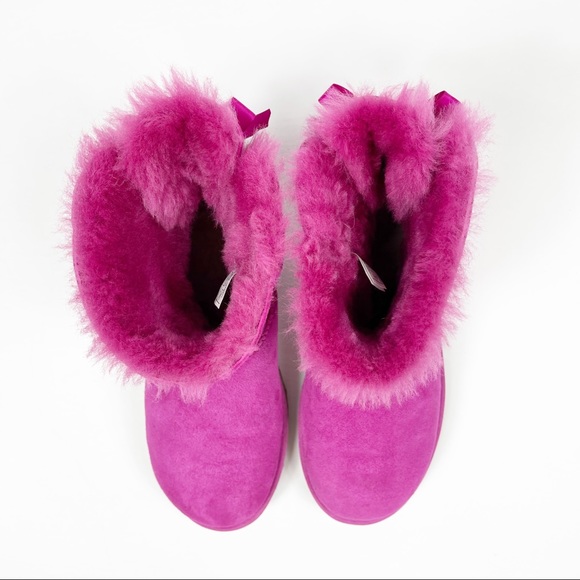 Ugg Mini Bailey Bow 2 Fuschia Pink Bootie 8 - Picture 4 of 10